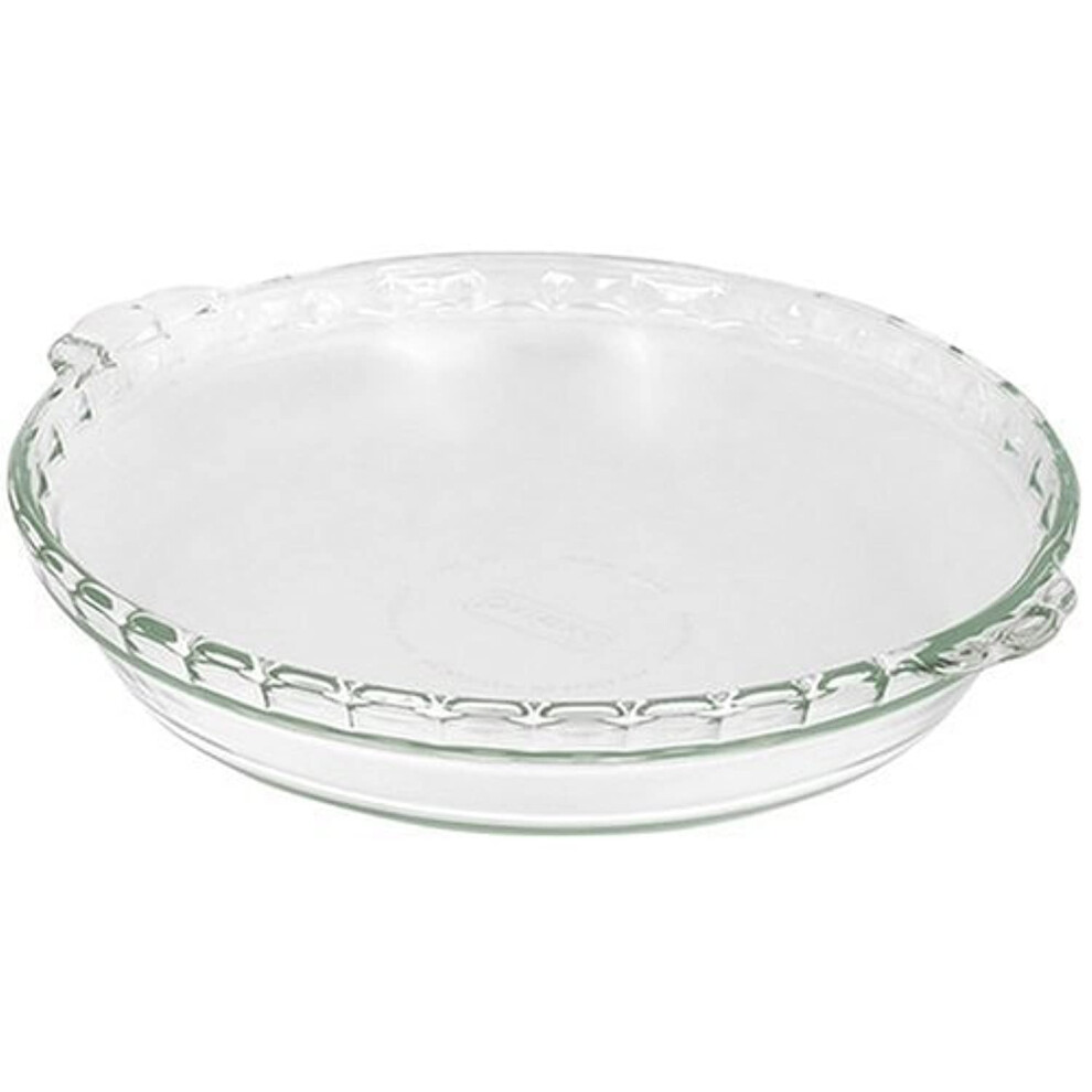 Pyrex Bakeware 9-1/2-Inch Scalloped Pie Plate  Clear - Original Genuine Pyrex - Made in the USA