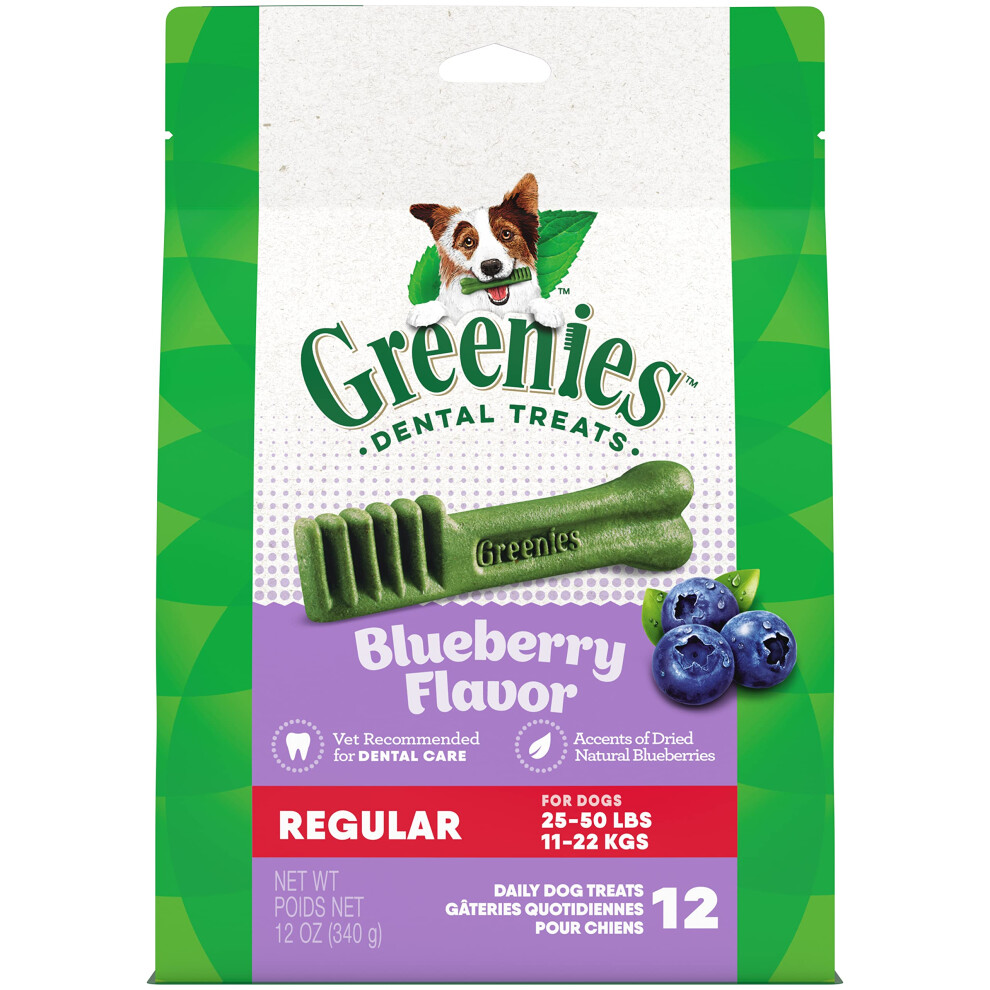 Greenies Large Natural Dental Care Dog Treats Blueberry Flavor  12 oz. Pack (12 Treats)