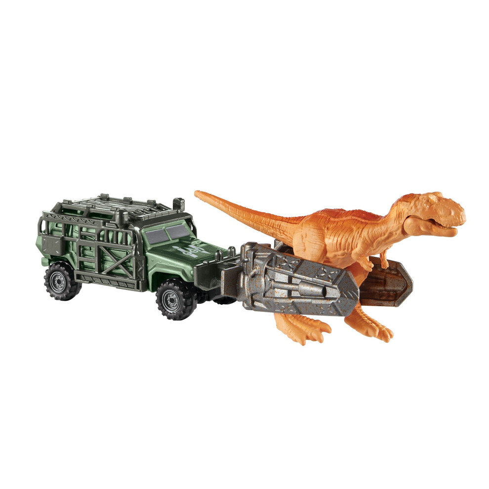 MATCHBOX JURASSIC WORLD DINO TRANSPORTERS TYRANNO-HAULER Vehicle and figure