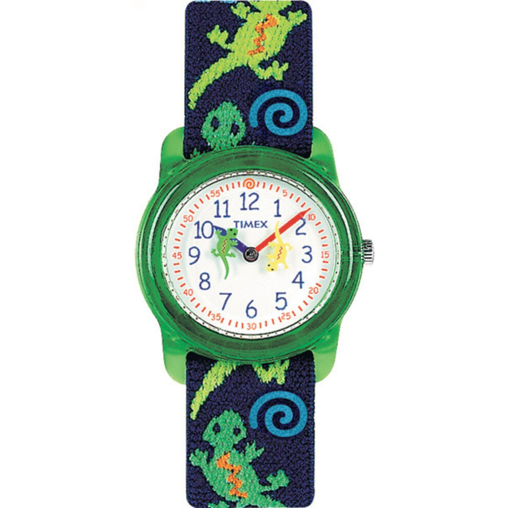 Timex Kids T72881 Lizards Watch with Multi-Colored Elastic Fabric Strap