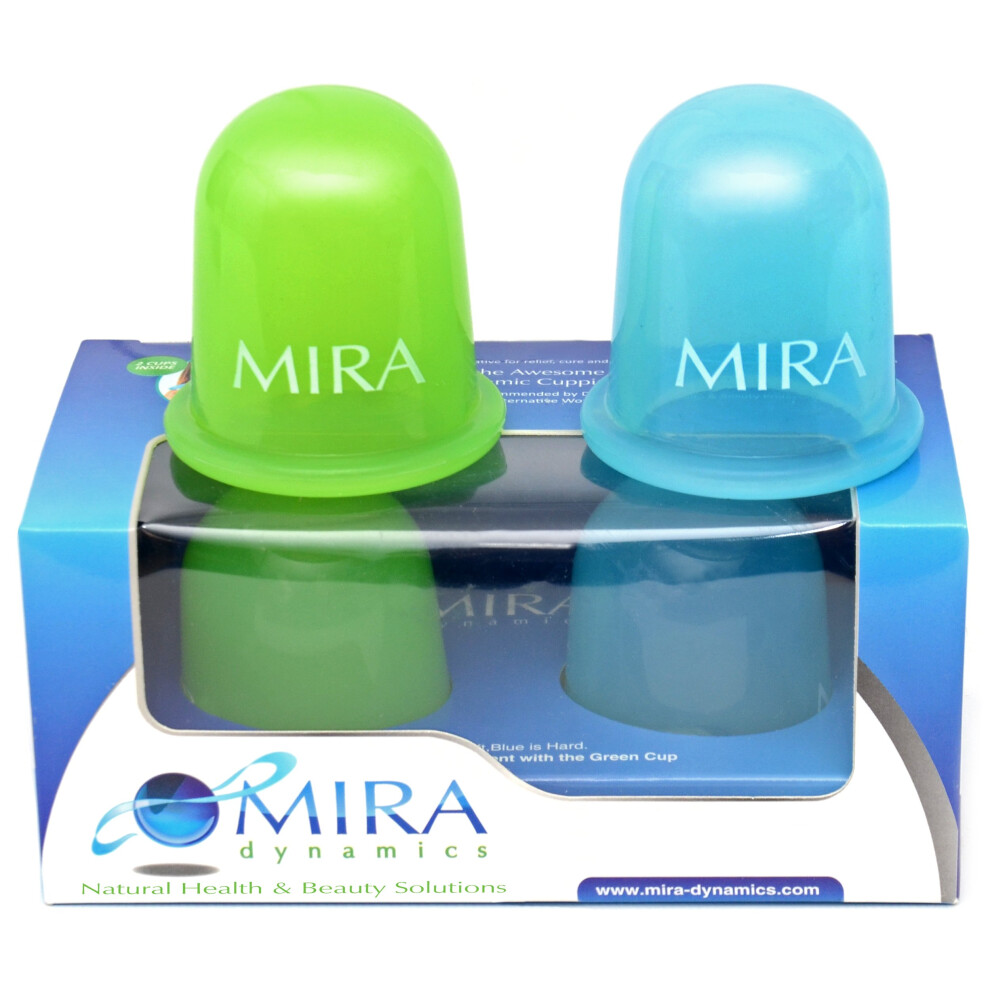 Mira Dynamics Massage Cups for Cupping Therapy - 2 Silicone Cups Set - Hard & Soft - Anti-Cellulite Massager - Vacuum Suction Cup for Cellulite Treatm