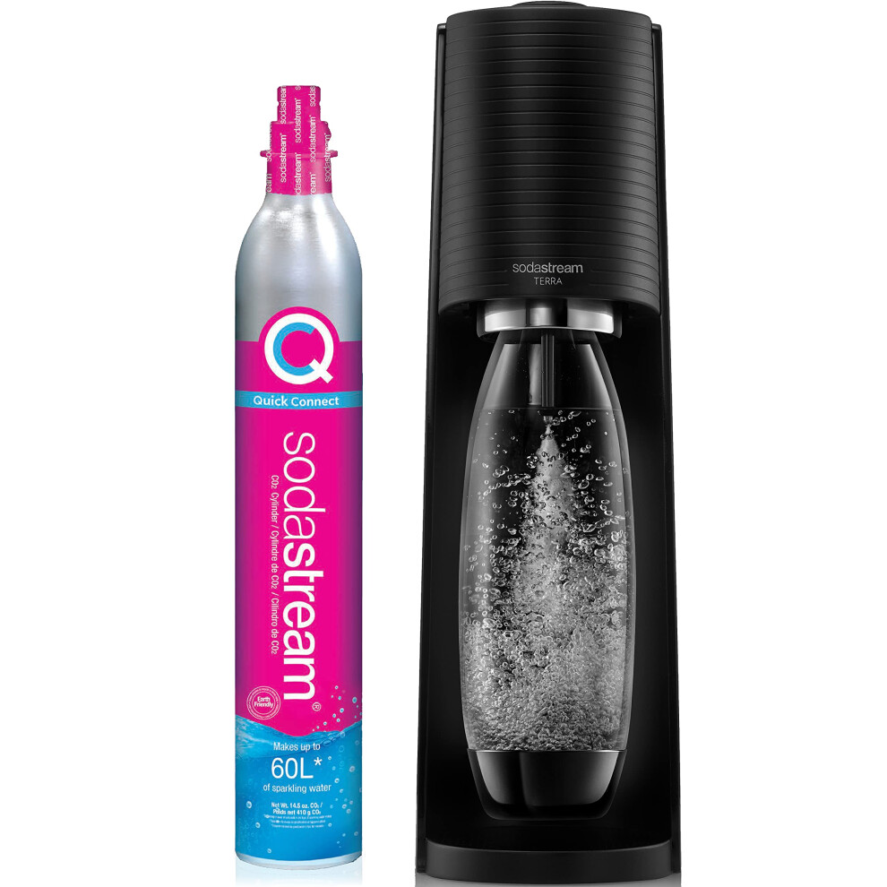 Sodastream Terra Sparkling Water Maker (Black) With Co2 And Dws Bottle Black