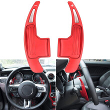 xotic tech Rode Aluminium Metalen Paddle Shifter Extensions Interieur Shift Cover Trim Compatibel met Ford Mustang 2015-2023 Interieur Decoratie Acce