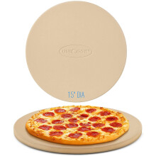 Unicook Pizza Stone for Grill Oven 15 Inch Round Baking Stone Heavy Duty Cordierite Pizza Cooking Pan Thermal Shock Resistant Ideal for Making Cri