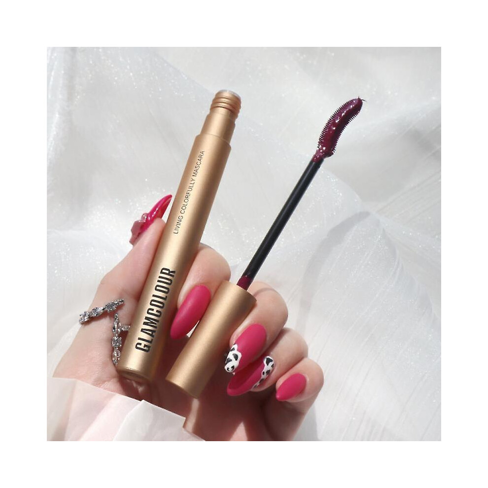 (02-Berry) Glamcolour Skinny Mascara Waterproof Eye Lash Curling Silk Eyelash Extension Makeup Charm Eye