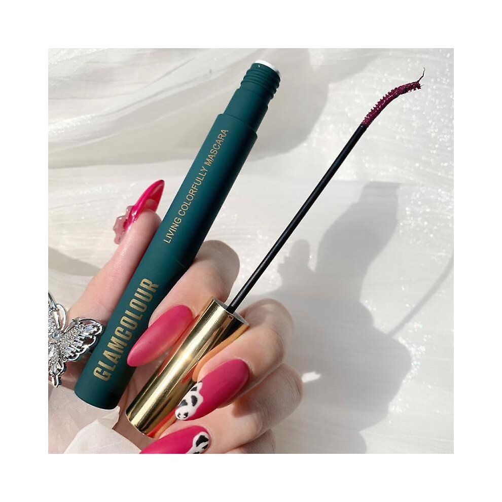 (01-Berry) Glamcolour Skinny Mascara Waterproof Eye Lash Curling Silk Eyelash Extension Makeup Charm Eye