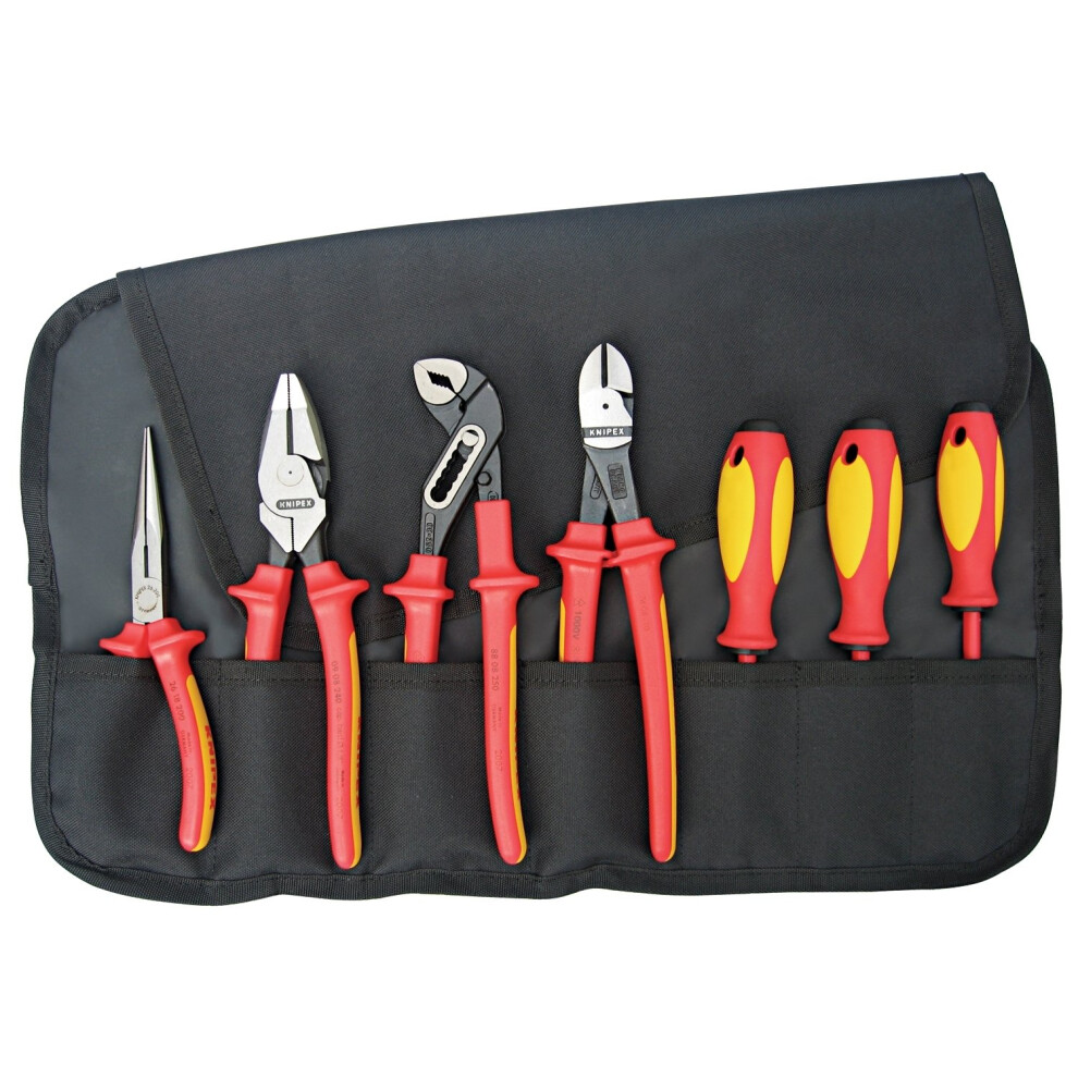 KNIPEX 7 Pc Pliers/Screwdriver Tool Set  1000V  Nylon Pouch