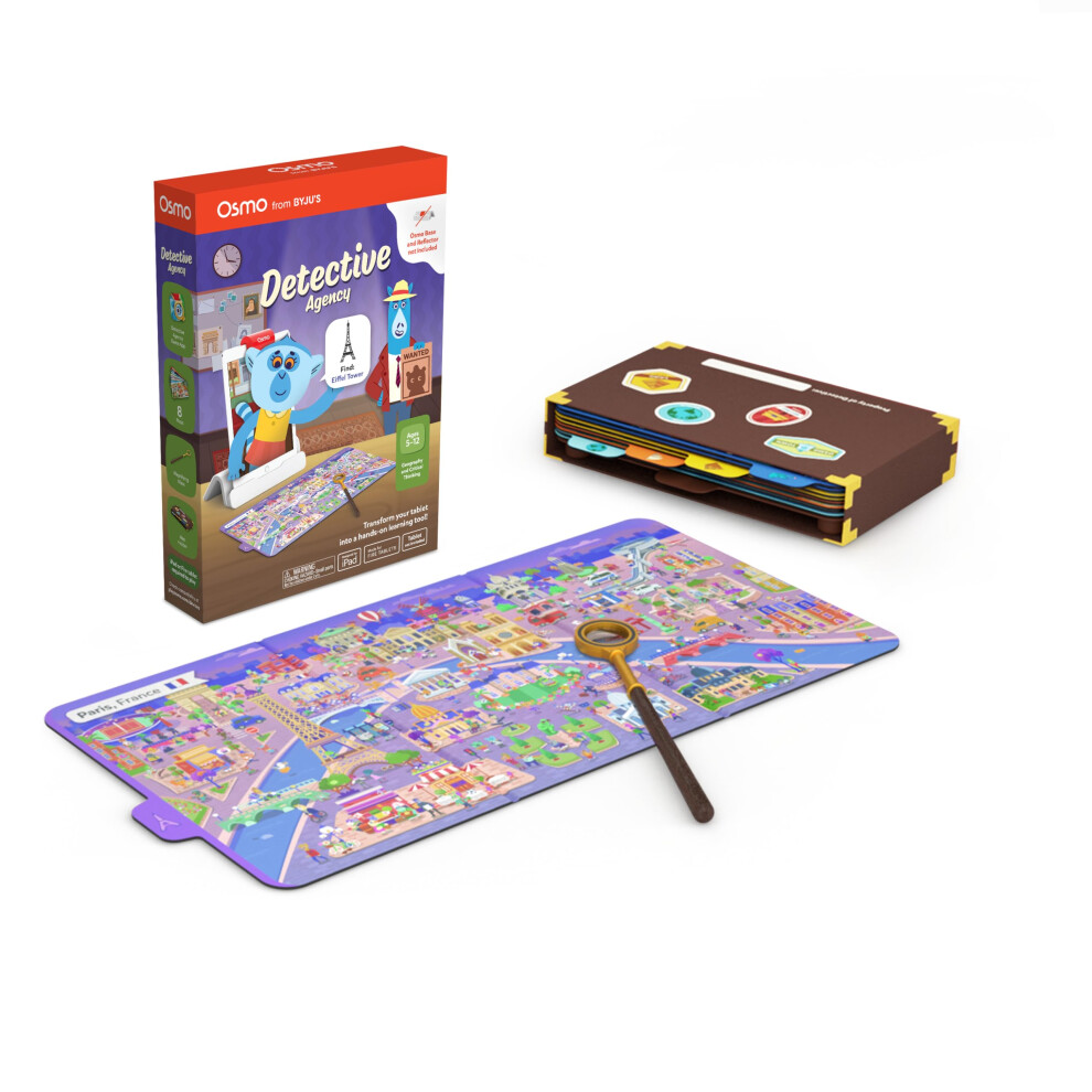 Osmo - Detective Agency - Ages 5-12 - Solve Global Mysteries - Educational Learning Games - STEM Toy - Gifts for Kids - Ages 5 6 7 8 9 10 11 12-For iP