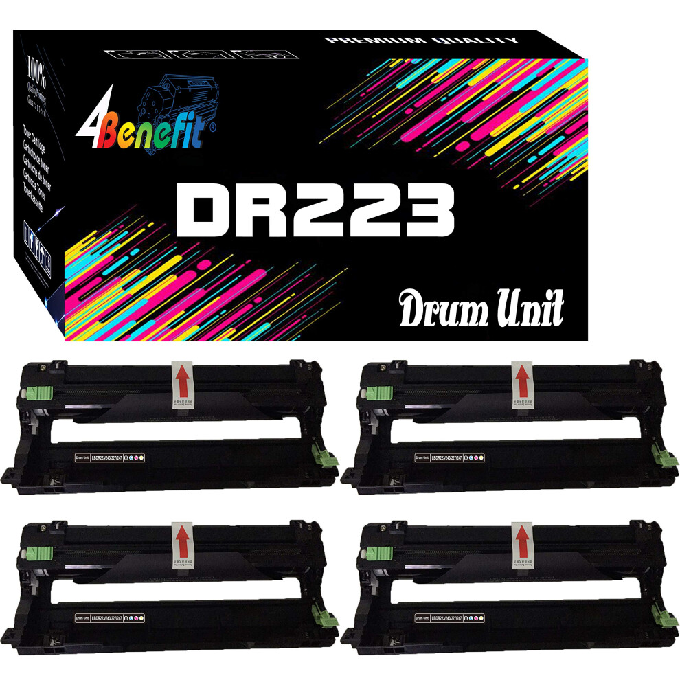 (Drum  4-Pack) 4BENEFIT Compatible DR223CL Drum Unit BCYM for use with TN223 TN227 Toner Cartridge Used with HL-L3210CW L3230CDW L3270CDW L3290CDW MFC