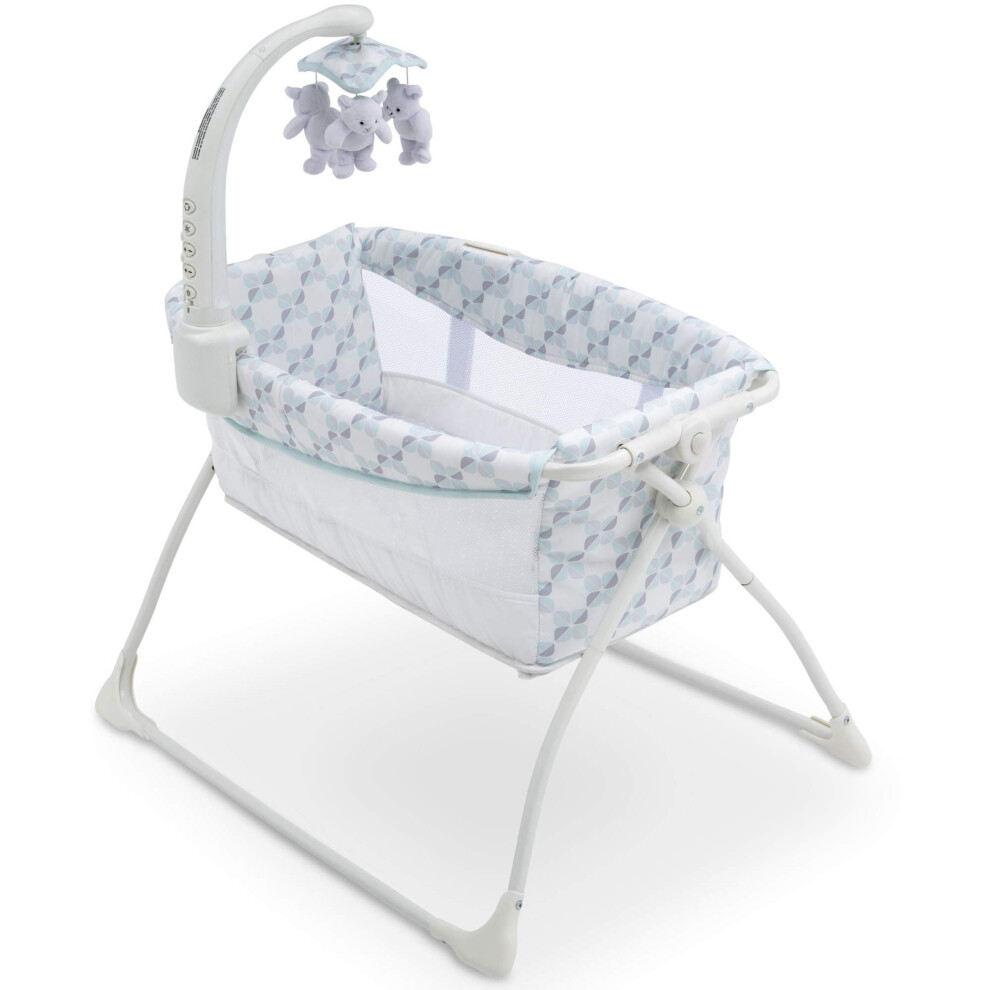 Delta Children Deluxe Activity Sleeper Bedside Bassinet - Folding Portable Crib for Newborns  Windmill