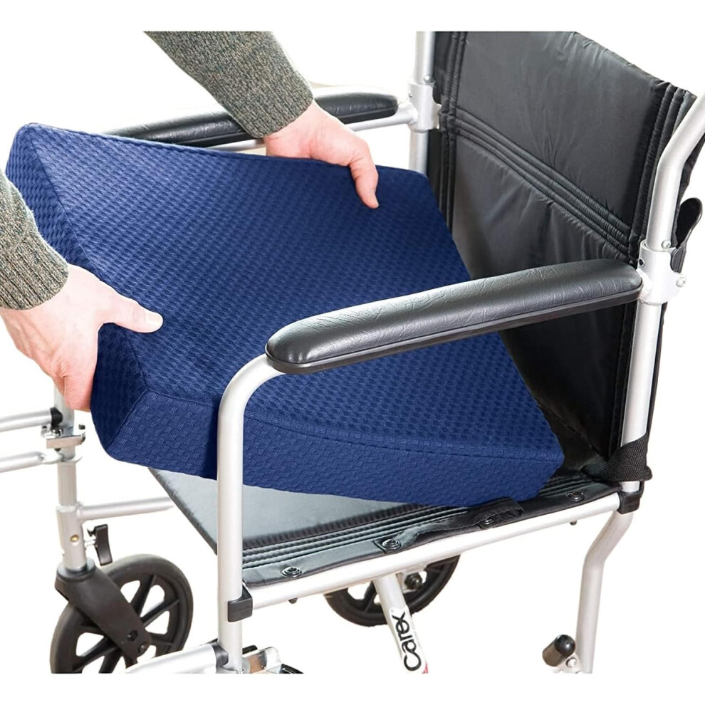 Carex Memory Foam Seat Cushion - Office Chair Cushion and Wheelchair Cushion - Comfortable Chair Pad  18"" x 16"" x 3""