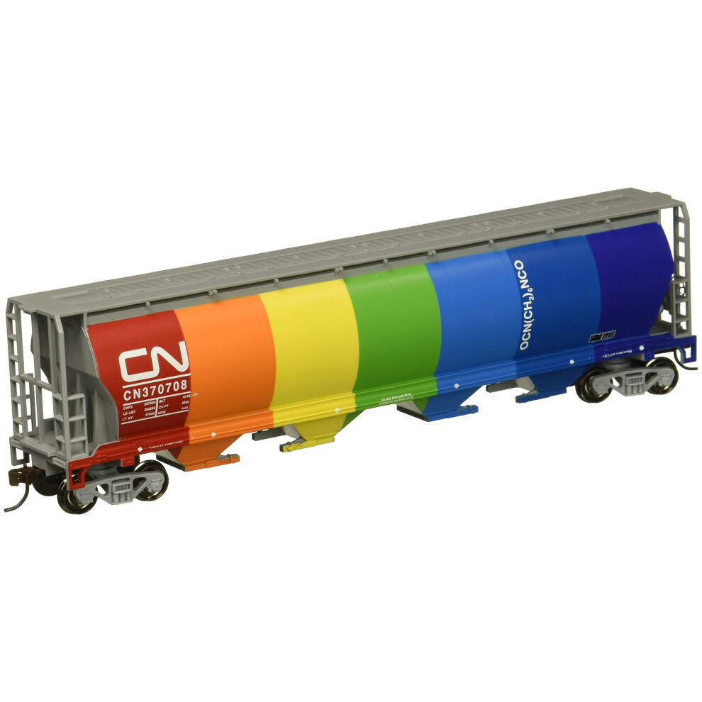 Bachmann Trains - Canadian 4 Bay Cylindrical Grain Hopper - Canadian National Demonstrator - HO Scale