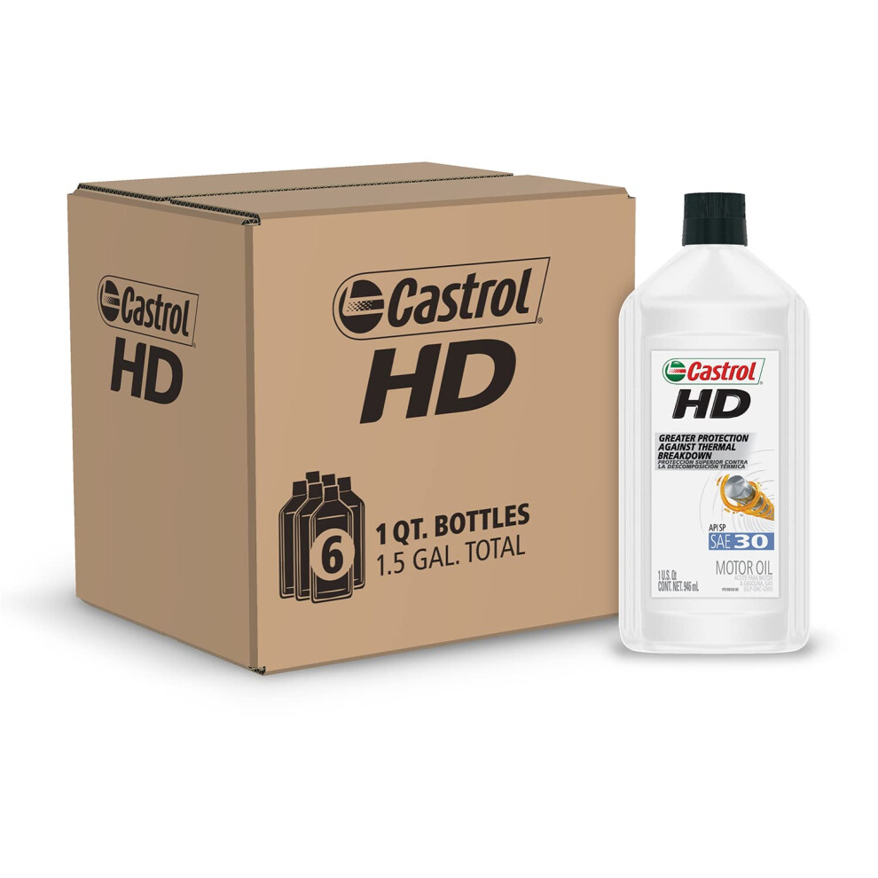 Castrol HD-30 Motor Oil  1 Quart  Pack of 6