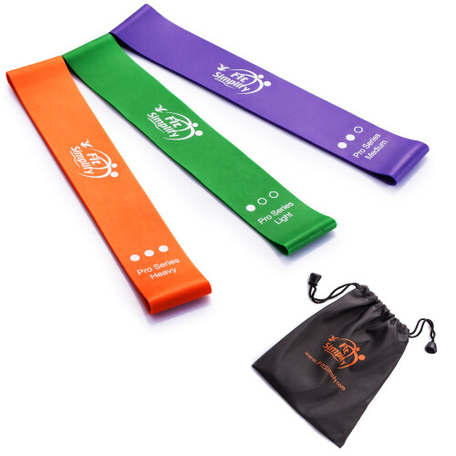Fit Simplify Pro Series Resistance Loop Exercise Bands  Set of 3