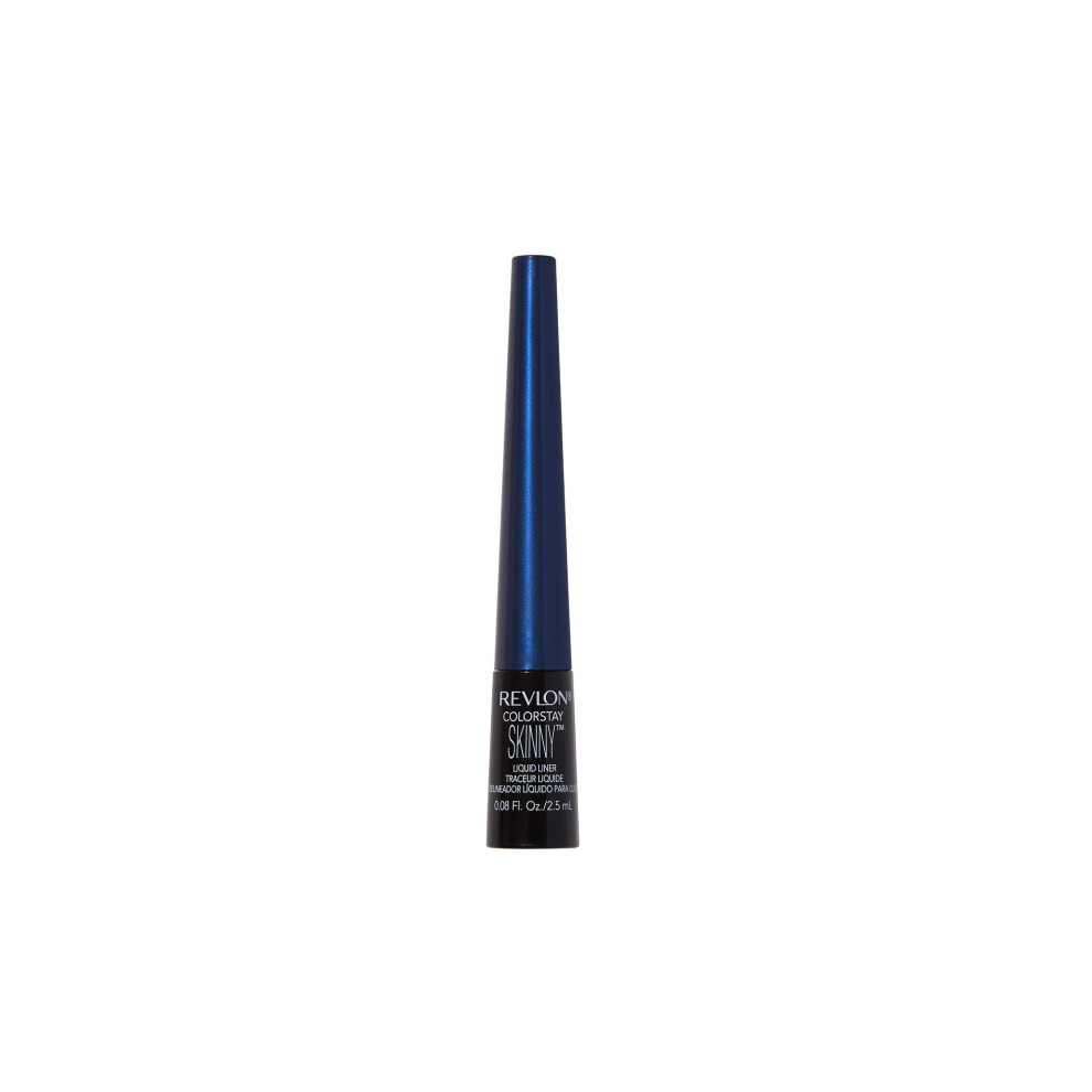 Revlon Skinny Liquid Eyeliner  ColorStay Eye Makeup  Waterproof  Smudge-proof  Longwearing with Ultra-Fine Tip  Navy Shock  0.08 oz