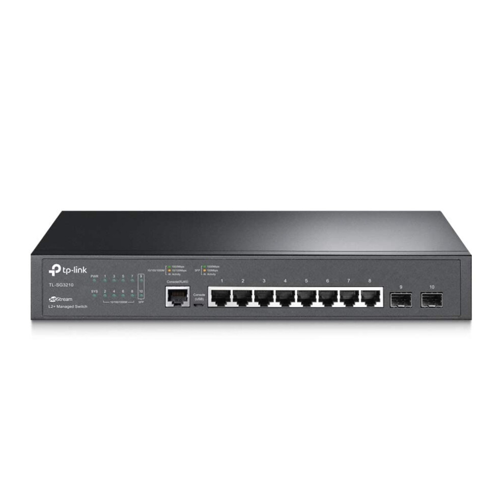 TP-Link 8-Port Gigabit Ethernet L2 Managed Switch with 2-SFP Slots (TL-SG3210)