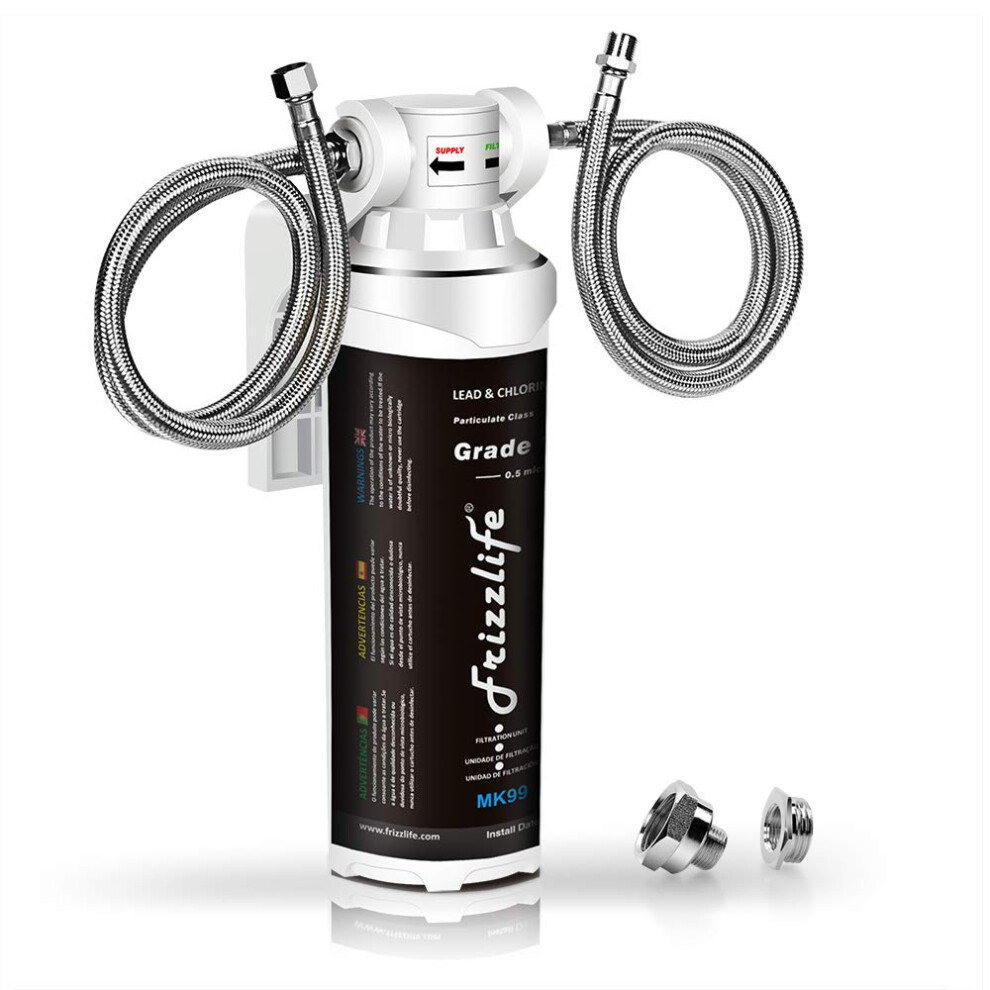 Frizzlife Under Sink Water Filter System-NSF/ANSI 53&42 Certified High Capacity Direct Connect Under Counter Drinking Water Filtration System-0.5 Micr