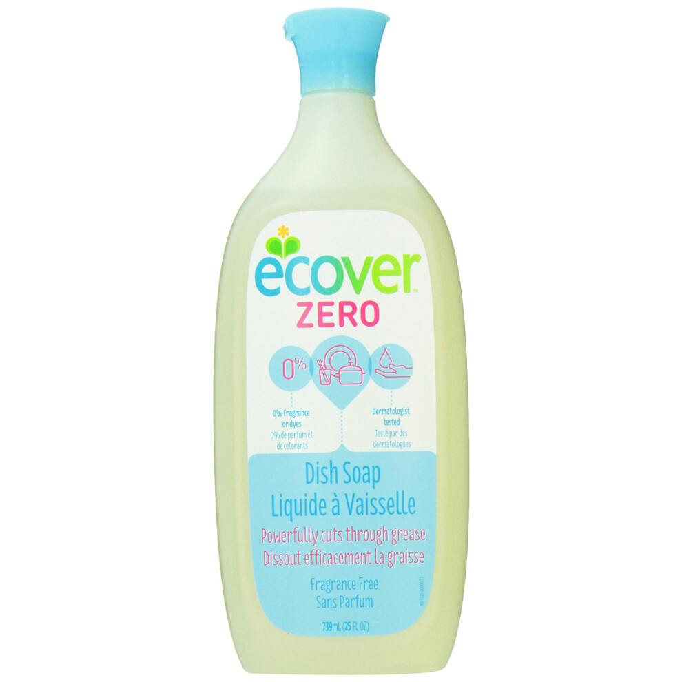 Ecover Dish Soap Liquid Zero  Fragrance Free  25 Fluid Ounce