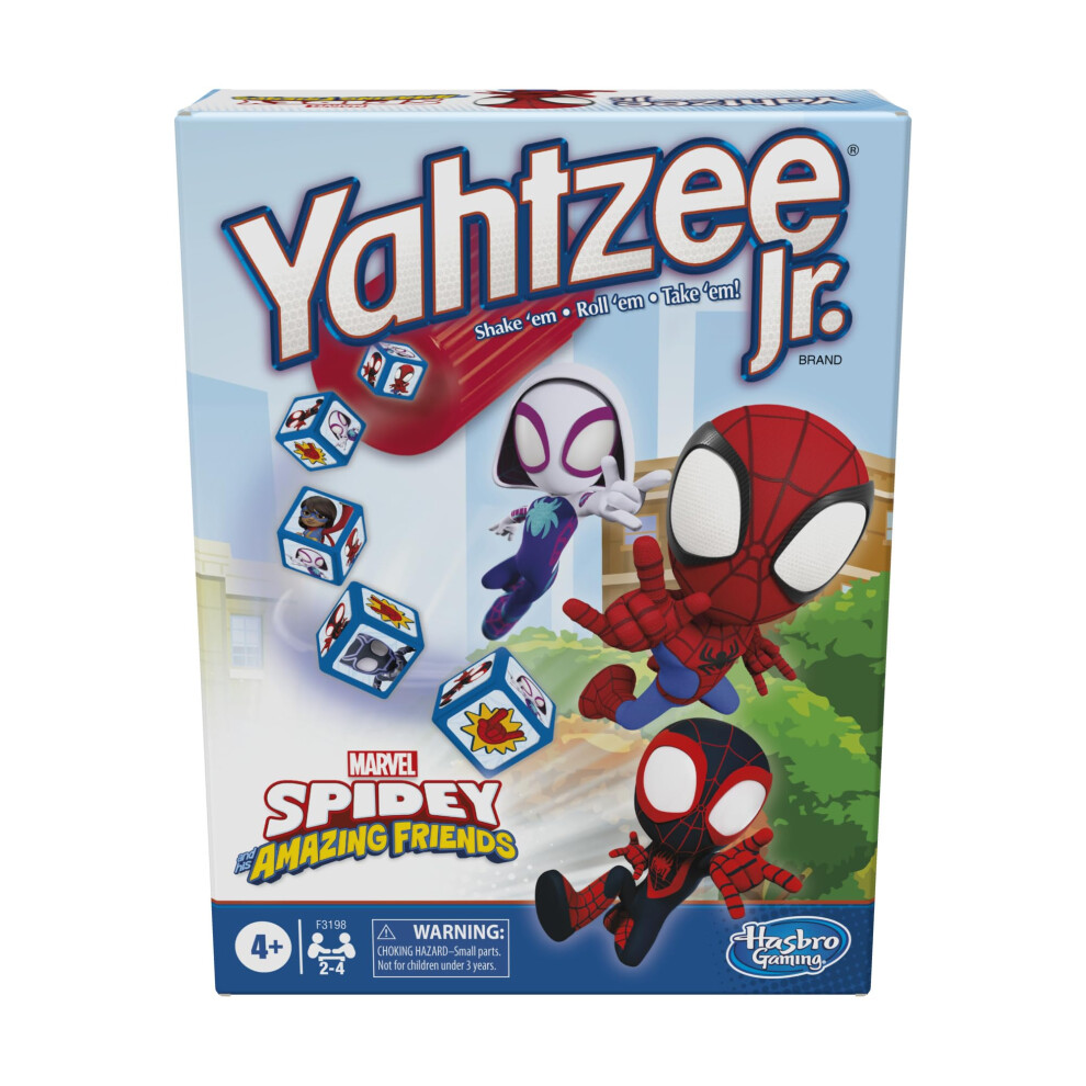 Hasbro Gaming Spidey and His Amazing Friends Yahtzee Jr.Marvel Edition Board Game for Kids  Ages 4 and Up (Amazon Exclusive)