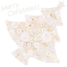 SWPEET 1000pcs Butoane de artizanat alb de Craciun 2 ?i 4 gauri Butoane de cusut cu ra?ina rotunda alba potrivita pentru decora?iuni de cusut de