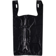 QQOUTLET Draagbare Plastic Zak - Zwarte Effen T-Shirt Zak 11,5"x6,5"x21,5" 0,6 ML (Zwart, 300/Zakken)