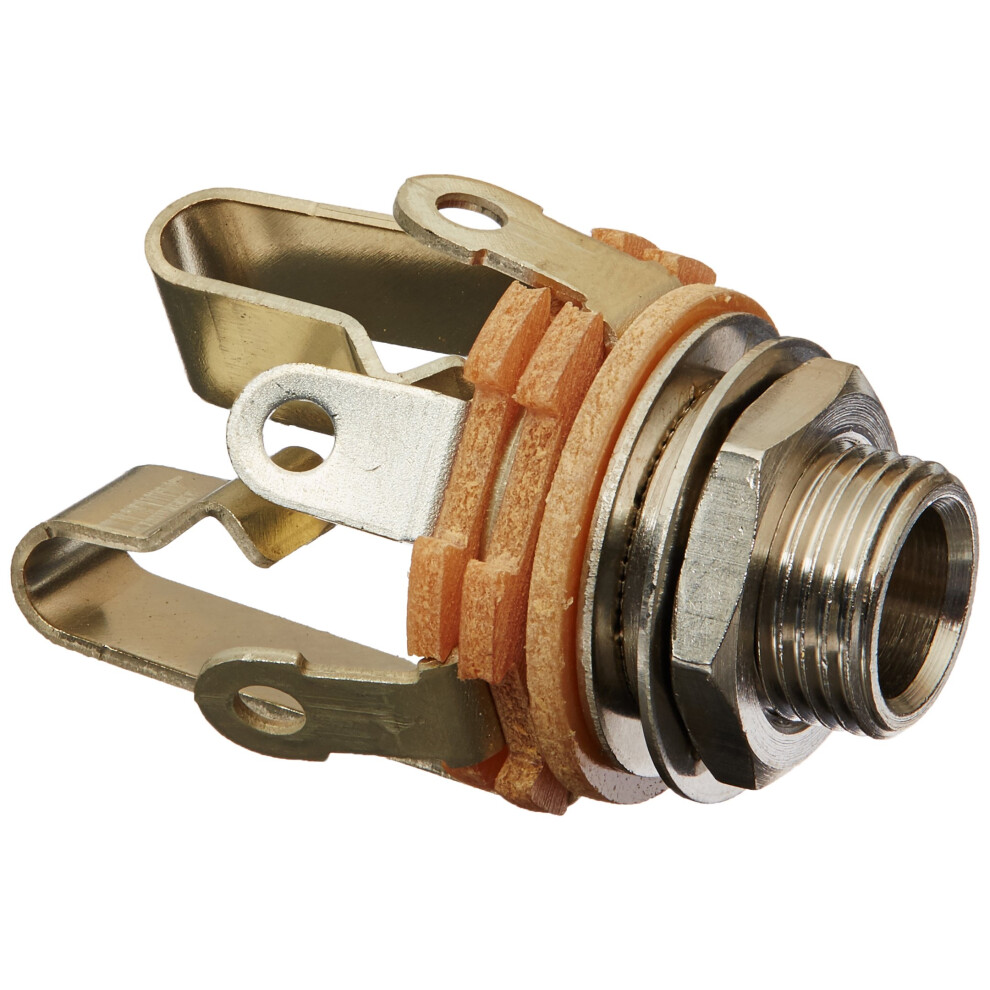 Switchcraft 12B Stereo Trs Femmina 1/4" Jack Con Rondella E Dado, Finitura Nichel-image