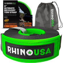 Cinghia di traino Rhino USA (7,6 cm x 6 m) - Resistenza alla rottura 14,8 kg - Cinghia di traino di emergenza per camion, UTV, ATV e altro - Cing