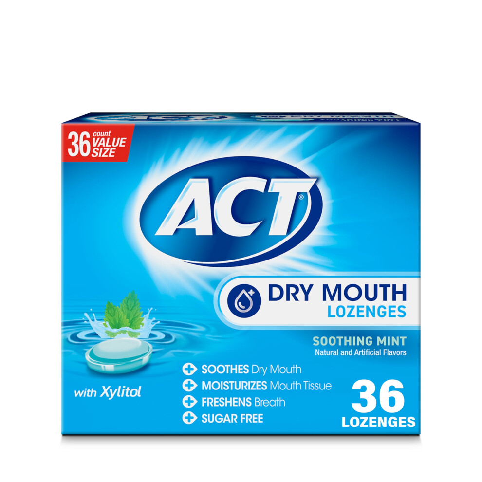 ACT Dry Mouth Lozenges with Xylitol  Soothing Mint  36 Lozenges