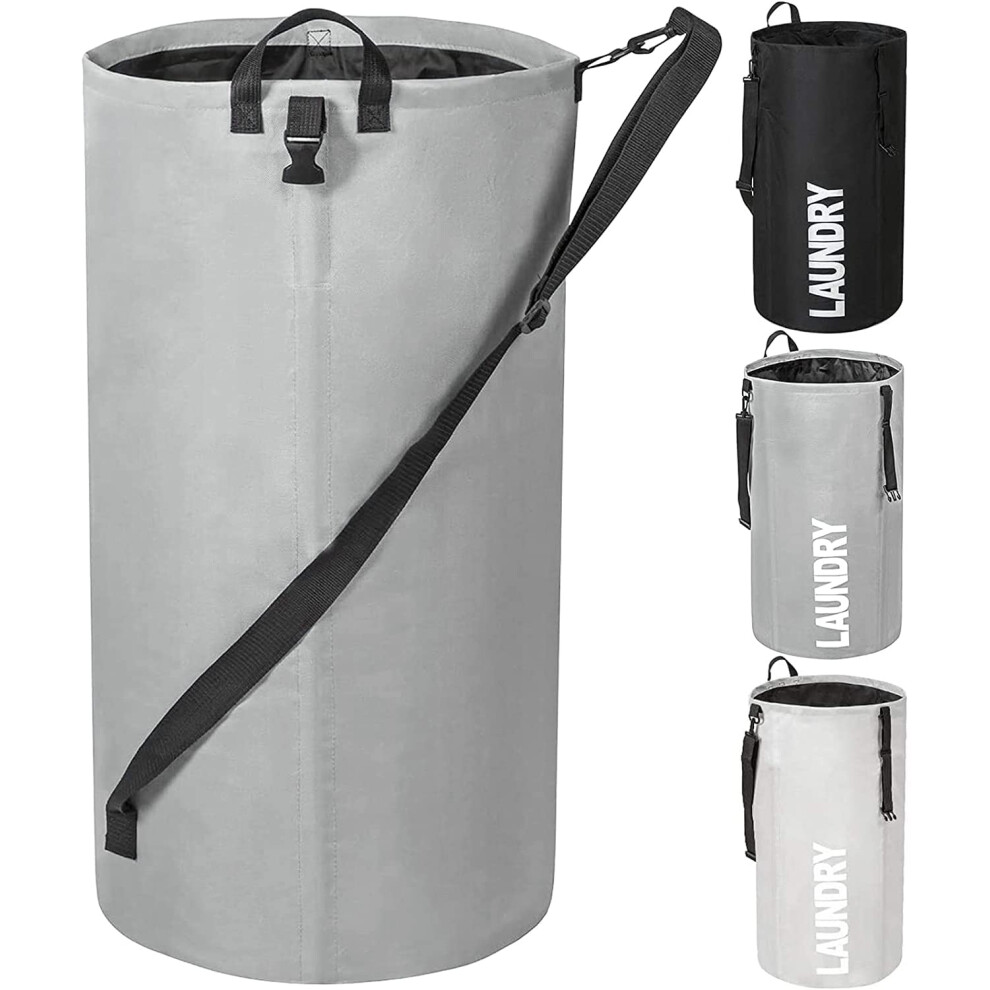 Chrislley 106L Extra Large Laundry Hamper with Drawstring Dorm Room Backpack Laundry Bag Collapsible Laundry Basket for College Students Travel D
