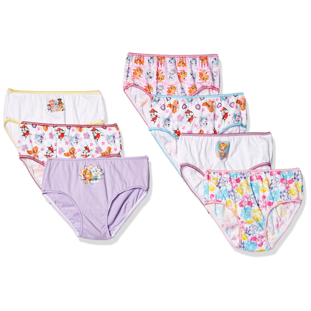 Paw Patrol Girls 100% Combed Cotton 10-Pack Underwear with Chase  Skye  Rubble and More in Sizes 2/3T  4T  4  6  8  7-Pack  2-3T