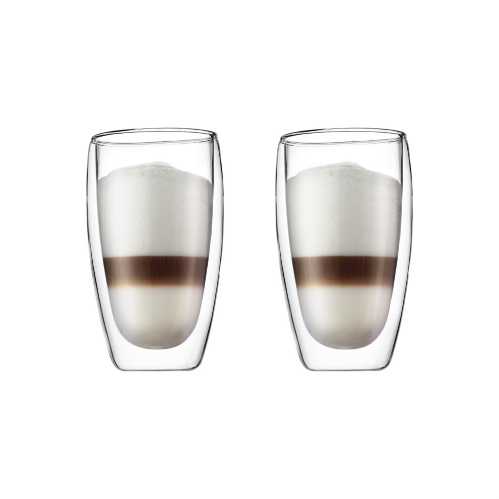 Bodum 15oz Pavina Double Wall High-Heat Borosilicate Glass  Set of 2  Clear