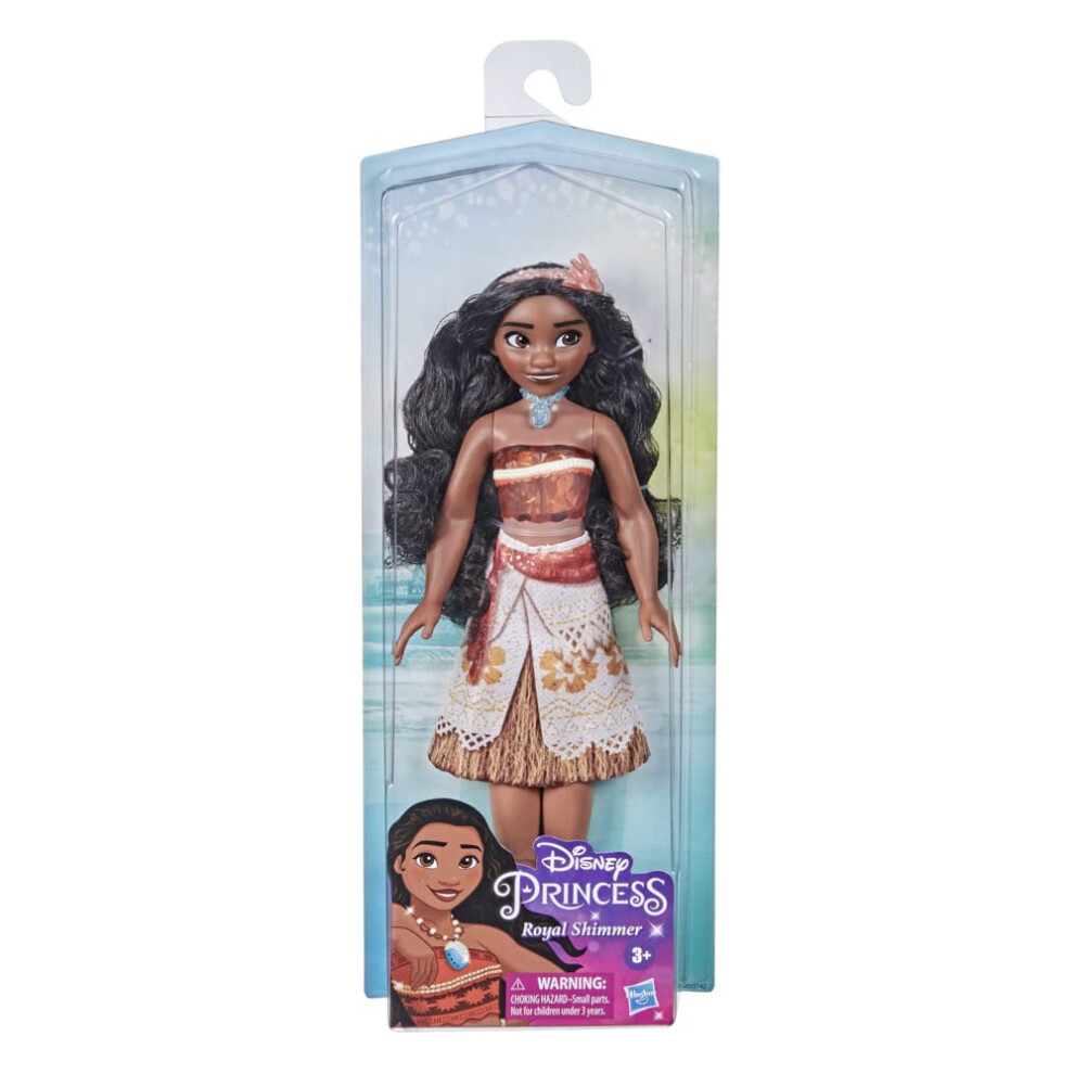 Disney Princess Royal Shimmer Moana Doll  Fashion Doll with Skirt and Accessories  Toy for Kids Ages 3 and Up