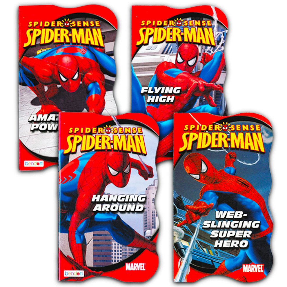 Marvel Spiderman Board Book Set - Bundle with 4 Amazing Spiderman Superhero Board Books for Boys  Girls (Spiderman Reading Book for Toddlers)