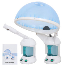 Mini 3-in-1 Facial & Hair Steamer with Ozone Bonnet Hood | Tabletop Home Spa for Skin Care & Hair Moisturizing