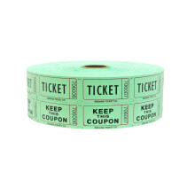 Indiana Ticket CO. 2 000 Green Raffle Ticket Double Roll Premium Quality 50/50 Raffle Biljetter Biljetter fr evenemang Karnivaler Drrpriser Dry