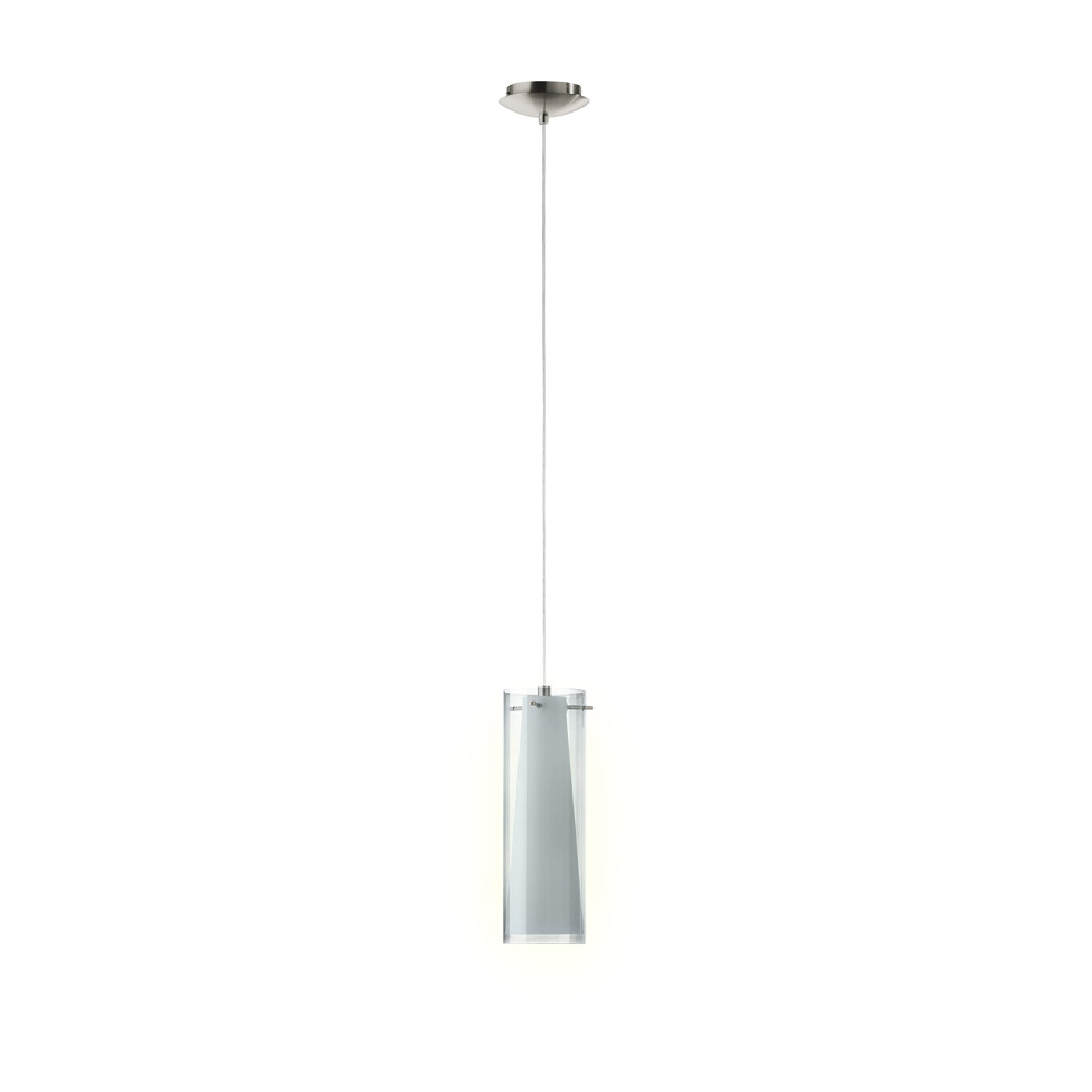 EGLO Pinto Nero 1-Light Pendant Dimmable LED Hanging Lighting Fixture for Kitchen Island  Hallway  and Dining Room  Matte Nickel