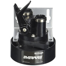 Everpure EV9259-14 QL3 -yksitt issuodatinp , jossa kiinnike, sulkuventtiili ja 3/8 tuuman NPT-kierteet