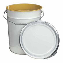 (50) 20 Litre Metal Pail/Bucket with Lid & Lacquered Interior