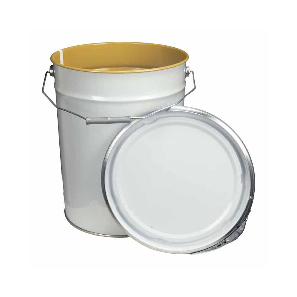 (50) 20 Litre Metal Pail/Bucket With Lid & Lacquered Interior 5060962235686