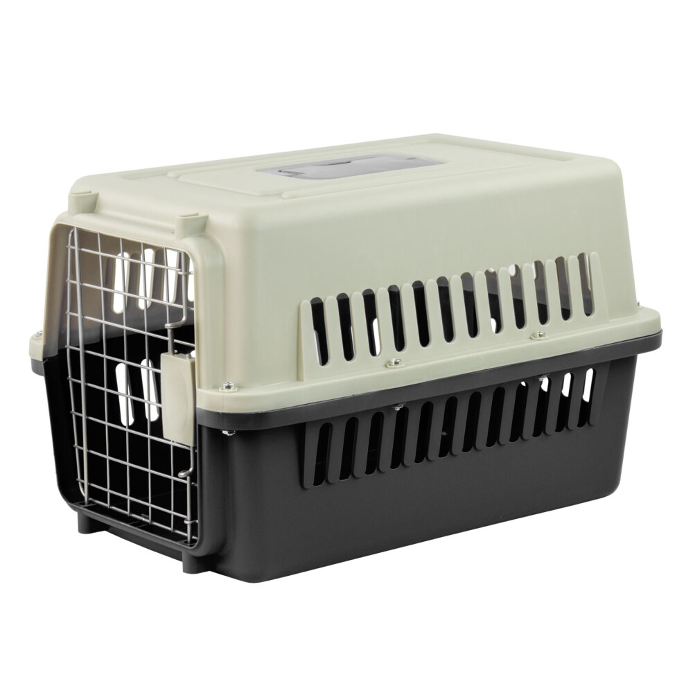 (Small Black) KCT Portable Plastic Pet Carrier Cat Dog Puppy Cages Crates Transport Box