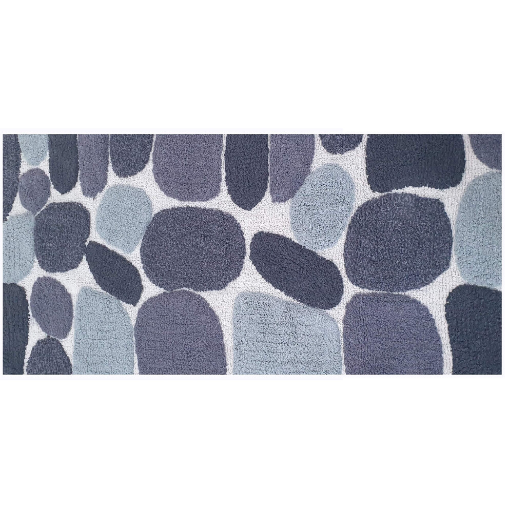 Tapis de bain antid   rapant en galets THE BEER VALLEY, 61 x 152 cm, doux et absorbant, grand format, pour cuisine et salle de bain, gris/anthracit