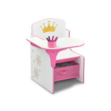 Delta Children Princess Crown Cadeira Desk com Liber