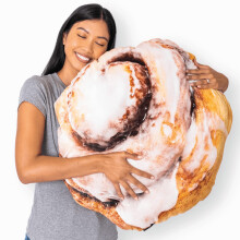 Much Comfort 29"" 3D Gooey Cinnamon Bun Throw Pillow - Made with Super Soft & Ultra Premium Fabric - Cute Comfortable Plush Stuffed Round Squishy