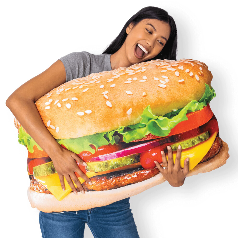Photos - Pillow Much Comfort 34"" 3D Juicy Cheeseburger Throw  - Made with Super Soft & Ultra Premium Fabric - Cute Comfortable Plush