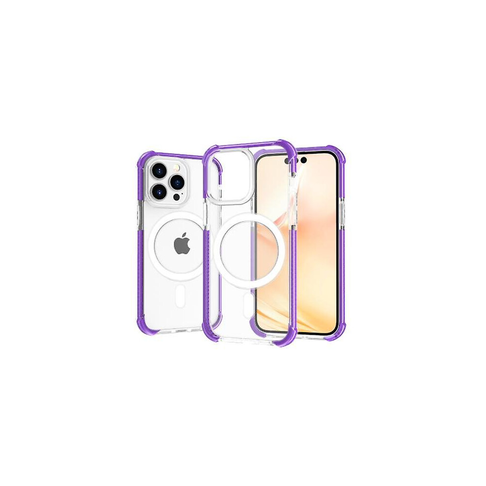 (Purple, iPhone 15 Pro Max) Magsafe Transparent Anti-scratch Heavy Duty Drop Proof Case For  Iphone 15 Pro Max/iphone 15 Pro