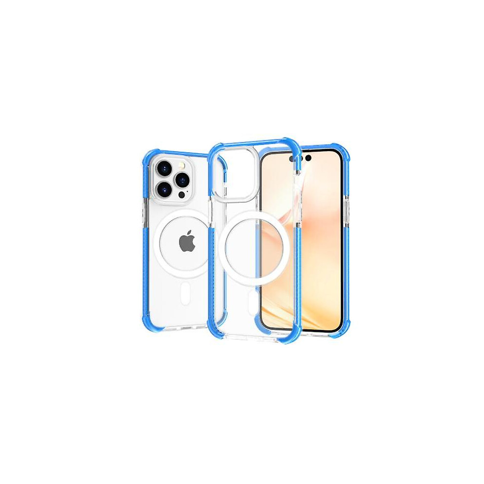 (blue, iPhone 15 Pro) Magsafe Transparent Anti-scratch Heavy Duty Drop Proof Case For  Iphone 15 Pro Max/iphone 15 Pro