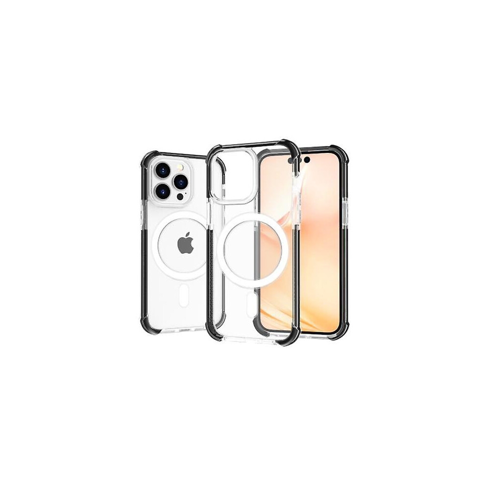 (Transparent Black, iPhone 15 Pro) Magsafe Transparent Anti-scratch Heavy Duty Drop Proof Case For  Iphone 15 Pro Max/iphone 15 Pro