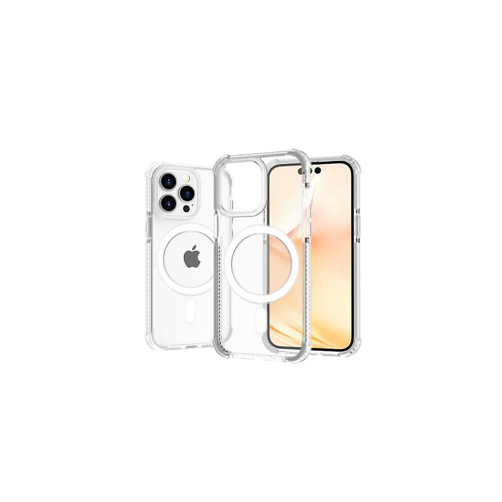 (White, iPhone 15 Pro) Magsafe Transparent Anti-scratch Heavy Duty Drop Proof Case For  Iphone 15 Pro Max/iphone 15 Pro