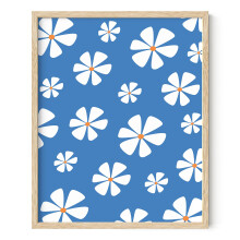 Haus and Hues Daisy Wall Art - Blue Art Arta Floare Imagine Decor de perete albastru Floral Perete Daisy Pictura floare Floare Arta Blue Decor pe