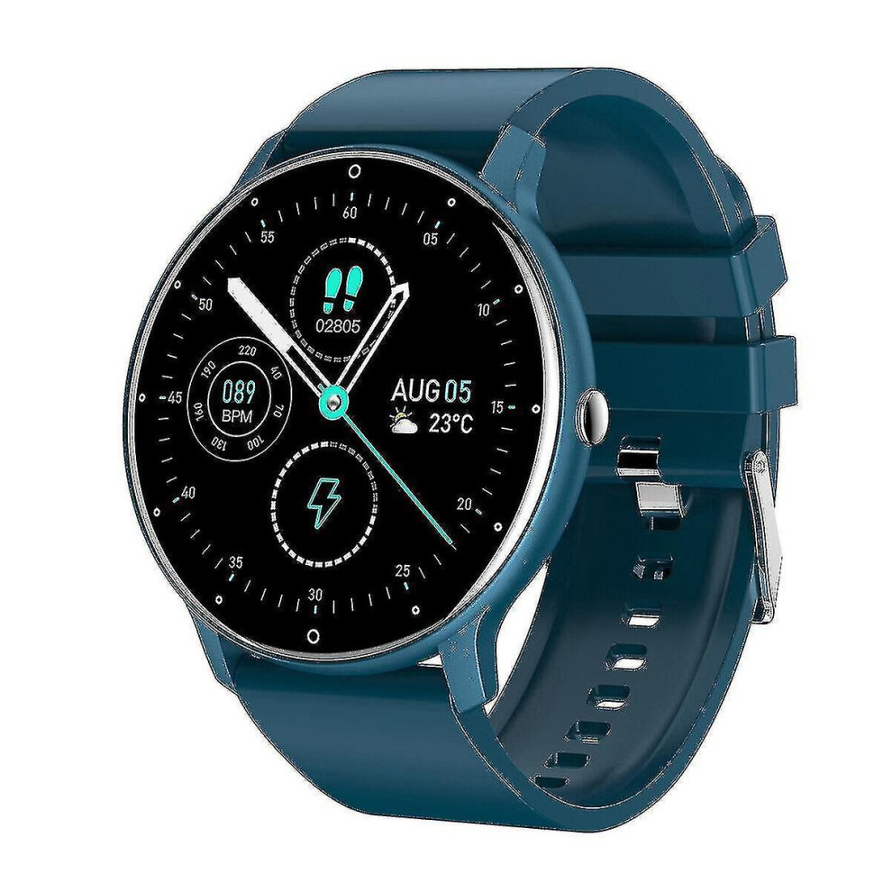 (Blue) Ecg Ppg Blood Glucose Smart Watch Men Blood Pressure Fitness Heart Rate Tracker Blue